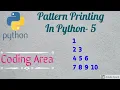 Python Programs To Print Floyd s Triangle Printing Numbers in Right Triangle Shape Coding Area