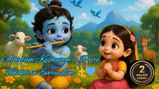 achutam keshavam krishna damodaram let your soul soak in the divine melody of lord krishna 