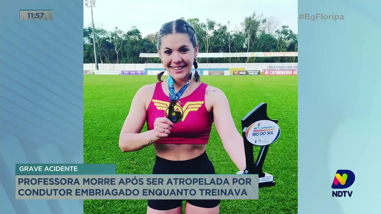 Professora morre após ser atropelada por condutor embriagado, em Itajaí