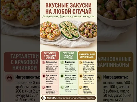 Вкусные закуски на любой случай