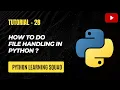 File Handling in Python Python IO Basics in Hindi
