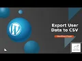 Export User Data to CSV WordPress Plugin