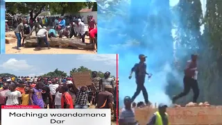 maandamano polisi warusha mabomu ya machozi kuwatawanya wafanyabiashara soko la karume