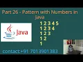 Pattern with Numbers in Java - Part 26