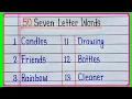 50 Seven Letter Words in English Learn And Write Seven Letter Words Seven Letter Words