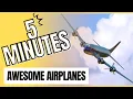 5 Minute of Awesome Airplanes in the Sky at the Airport and - for Kids