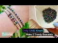 DIY Macrame Bracelet Set Easy Tutorial Using Only One Knot Beginner Friendly Free Pattern