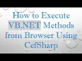 How to Execute VB NET Methods from Browser Using CefSharp