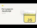 JavaScript - Web development basic Series For Loops in JavaScript