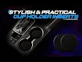 2 Piece Carbon Fiber Car Cup Holder Insert - Car Coasters for Cup Holders