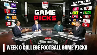 The College Football Countdown crew makes their Week 0 game picks