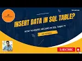 How to Insert Record in SQL Table SQL Insert Statement