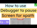 How to use Debugger Concept in selenium for xpath Create xpath for disappearing elements SN