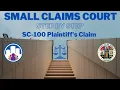 Small Claims Court Forms Step-By-Step SC-100 Plaintiff s Claim