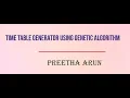 Final Year cse Project - Time table generator using genetic algorithm