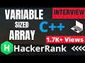 Variable sized array HackerRank C solution Interview Question Preparation Important