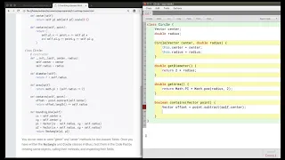 Java writing a Circle class