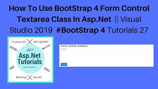 How to use bootstrap 4 form control textarea class in asp net vs2019 4 tutorials 27