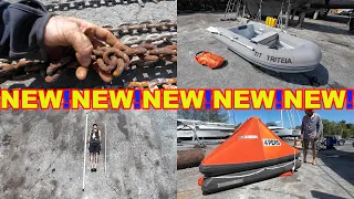 NEW GEAR! Triteia Gets New Anchor Chain, New Dinghy, New Whisker Pole and Testing an Old Life Raft!