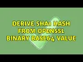 Derive sha1 hash from openssl binary base64 value