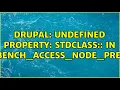 Drupal Undefined property stdClass menu in workbench - access