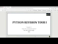 Class XII CS PYTHON REVISION TOUR I Part1