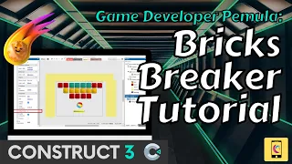 Basic Bricks Breaker Bouncing Ball Game Tutorial using Construct 3