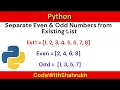 Separate even and odd numbers from a list in python