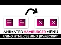 How To Make Animated Hamburger Menu Using HTML CSS And Javascript Code Prime