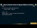 How to Convert Acres to Square Meters in Python
