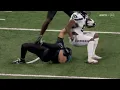 Kenneth Walker refuses to go down with this tackle and flips over Lions Player Alex Anzalone