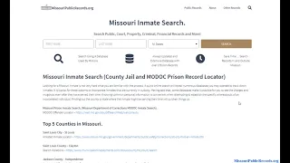 Missouri Inmate Search Lookup Jail Rosters MODOC Prison Records By Name Free