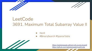 LeetCode 3691 Maximum Total Subarray Value II
