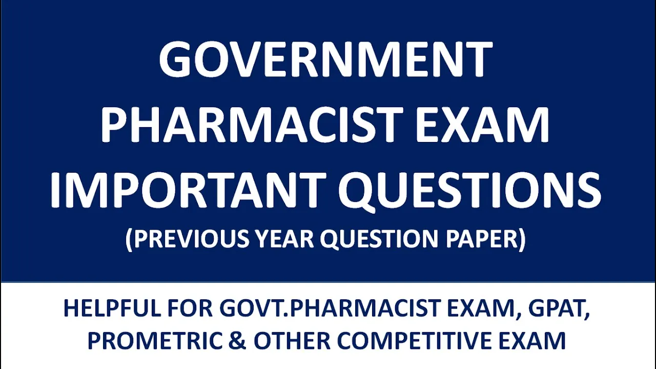 PHARMACIST MCQS | PREVIOUS YEAR QUESTIONS (PART 3)