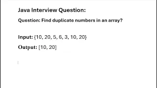 Find duplicate numbers in an array Find duplicate elements in an array