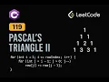 LeetCode 119 Pascal s Triangle II C Solution Space Optimized Approach