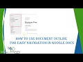 Easy Navigation Using Document Outline tool in Google Docs