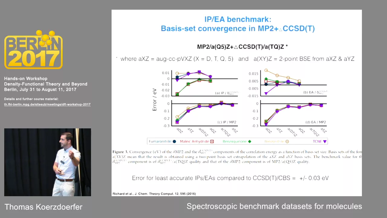 L11, Thomas Körzdörfer, Spectroscopic benchmark datasets for molecules
