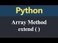 extend Method in Python Hindi