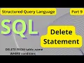 SQL DELETE Statement tutorial in Hindi arvindprogramming