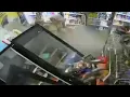 shows moment vehicle crashes onto Montco beer store