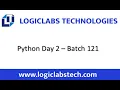 Python Day 2 - Batch 121