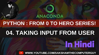 Python tutorials in hindi Taking input from user