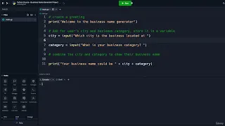 16 Project Business Name Generator 2 Beginner Printing Text in Python Python Course