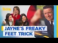 Jayne shows off her freaky foot skill to co-hosts Today Show Australia