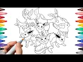 Eeveelutions Coloring Eevee Vaporeon Jolteon More