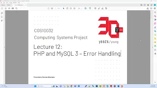 PHP and MySQL 3 - Error Handling Intro