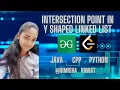 Intersection point in Y shaped linked list CPP Java Python DSA Hindi