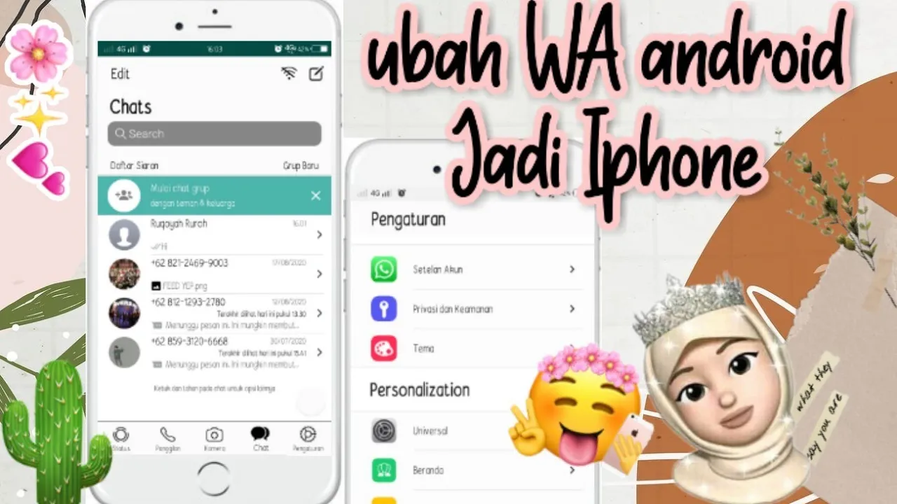 Cara mengubah WA android jadi Iphone ❤