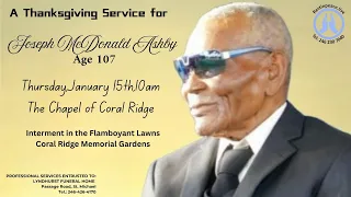 Live Stream of Funeral Service for Joseph McDonald Ashby